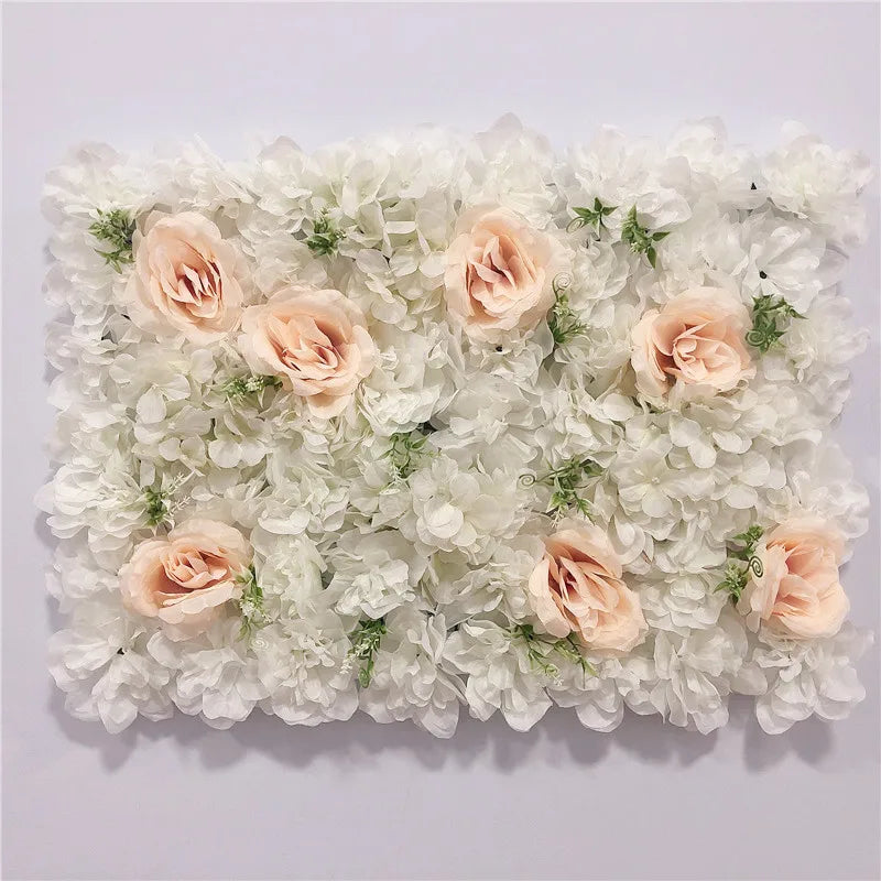 Pink Silk Rose Flower Wall Artificial Flower Backdrop Panel for Wedding Baby Shower Birthday Home Party Decoration Room Decor
