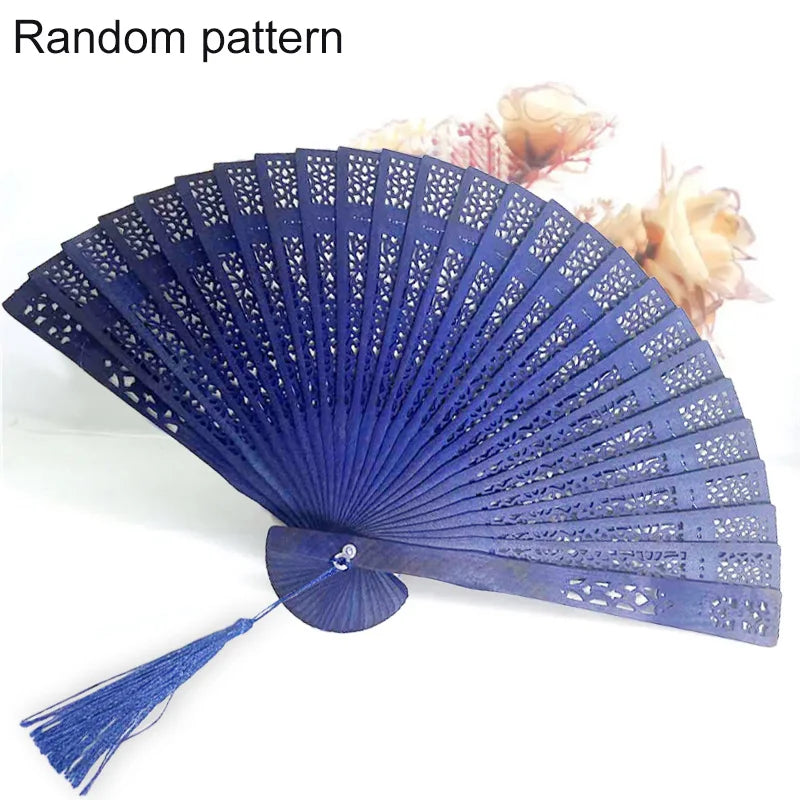 Embroidery Chinese Dance Hand Fan Party Wedding Prom Bamboo Hand Folding Lace Fabric Vintage Craft Gift Fan Home Decoration