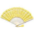 Embroidery Chinese Dance Hand Fan Party Wedding Prom Bamboo Hand Folding Lace Fabric Vintage Craft Gift Fan Home Decoration