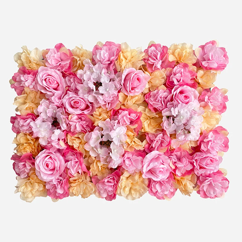 Pink Silk Rose Flower Wall Artificial Flower Backdrop Panel for Wedding Baby Shower Birthday Home Party Decoration Room Decor