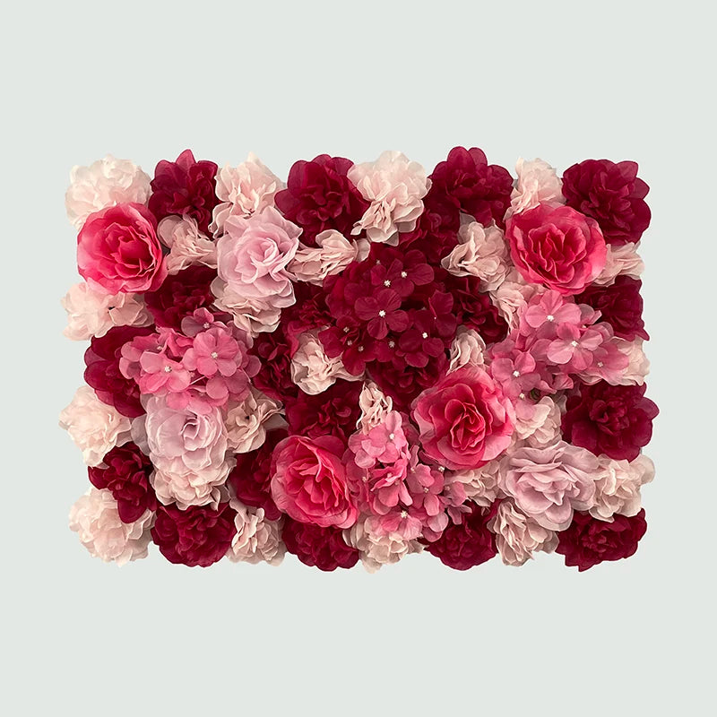 Pink Silk Rose Flower Wall Artificial Flower Backdrop Panel for Wedding Baby Shower Birthday Home Party Decoration Room Decor