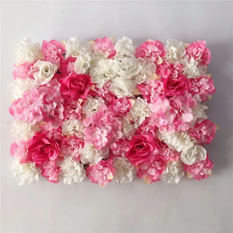 Pink Silk Rose Flower Wall Artificial Flower Backdrop Panel for Wedding Baby Shower Birthday Home Party Decoration Room Decor