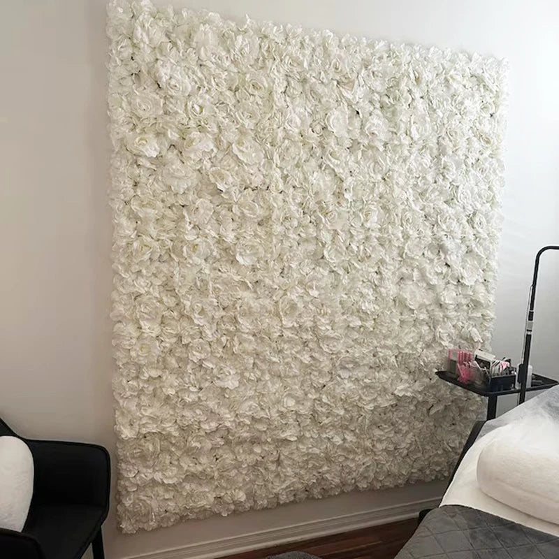 Pink Silk Rose Flower Wall Artificial Flower Backdrop Panel for Wedding Baby Shower Birthday Home Party Decoration Room Decor