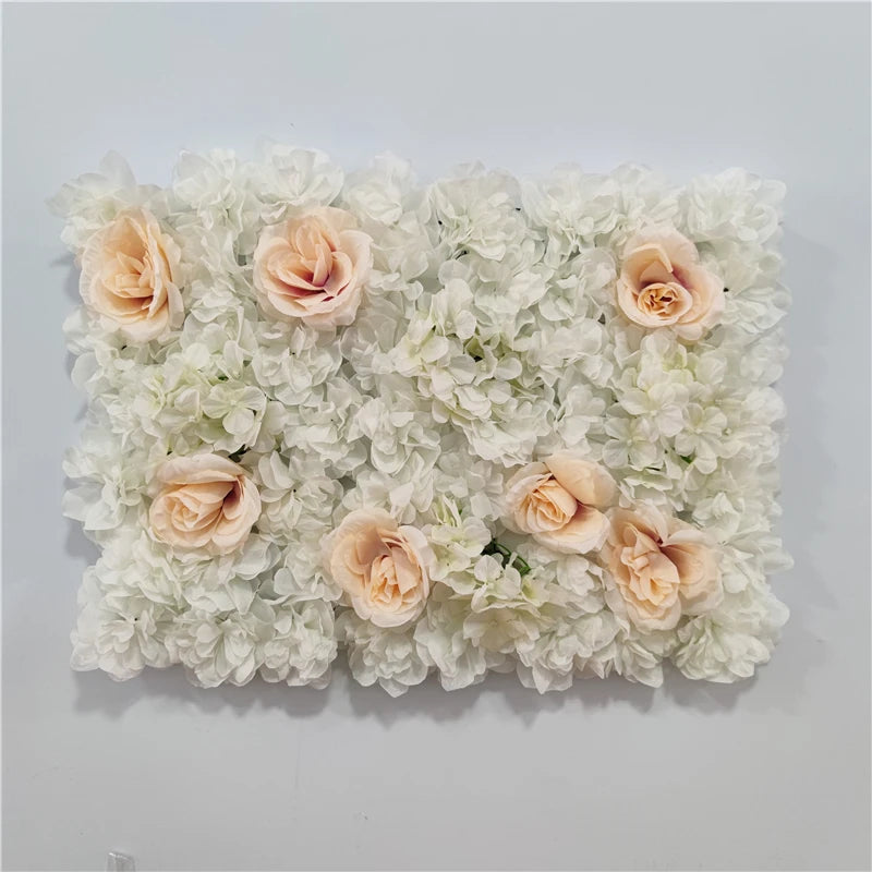 Pink Silk Rose Flower Wall Artificial Flower Backdrop Panel for Wedding Baby Shower Birthday Home Party Decoration Room Decor