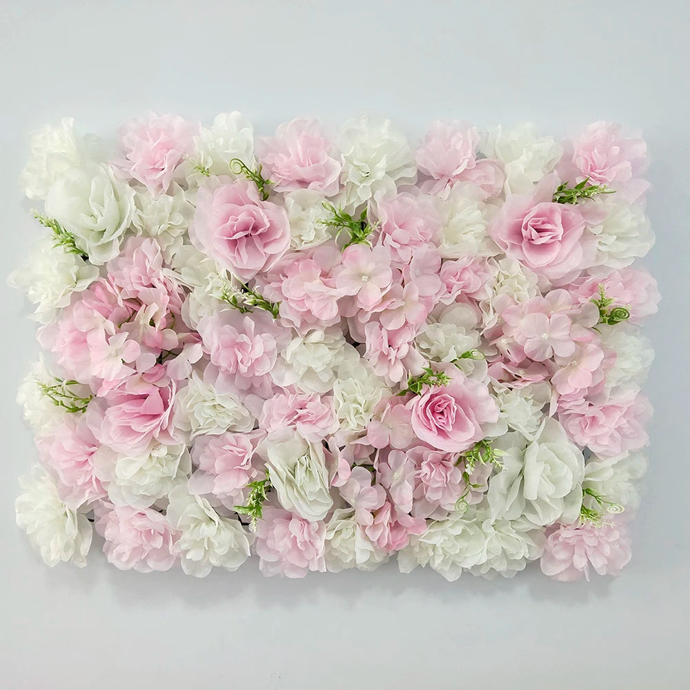 Pink Silk Rose Flower Wall Artificial Flower Backdrop Panel for Wedding Baby Shower Birthday Home Party Decoration Room Decor