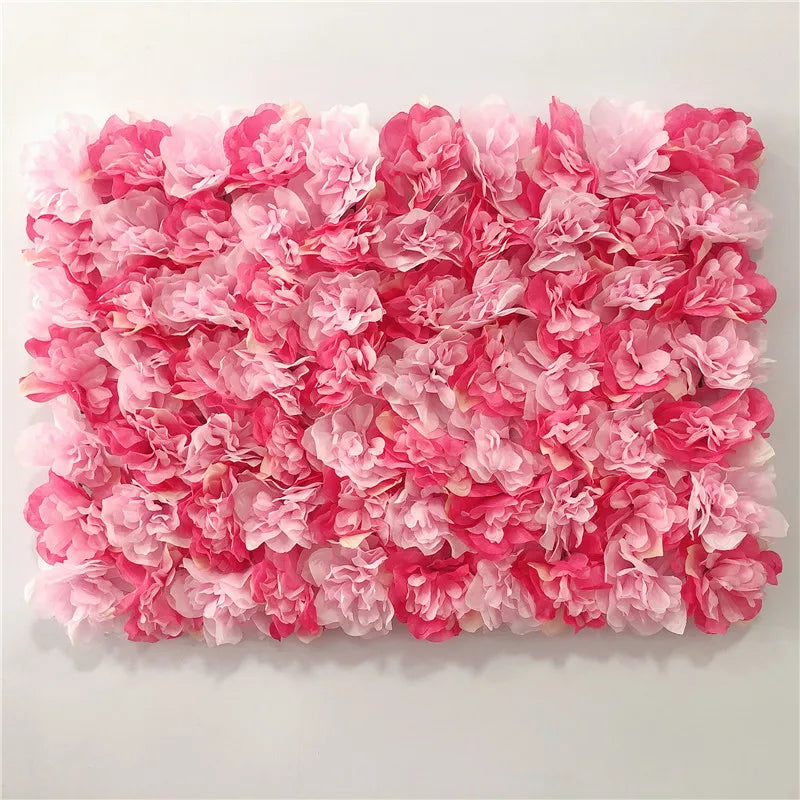 Pink Silk Rose Flower Wall Artificial Flower Backdrop Panel for Wedding Baby Shower Birthday Home Party Decoration Room Decor