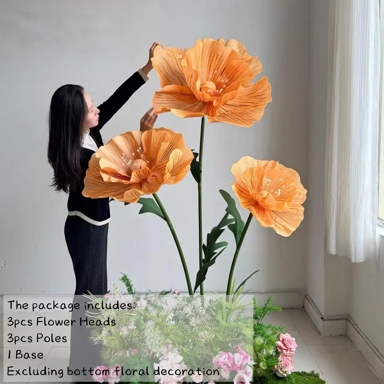 170cm EVA Large Artificial Flowers Road Lead Flower Window Display Wedding Decor Props Party Home Decoration Marriage With Stand